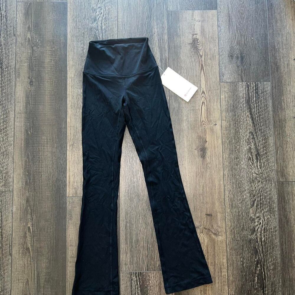 Lululemon Align Rib Mini Flare XShort Size 0 | Black High Waisted Yoga Pants